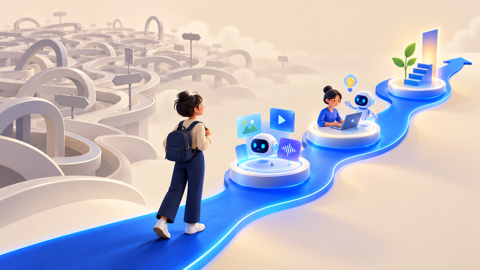 AI learner exploring a fast-track pathway